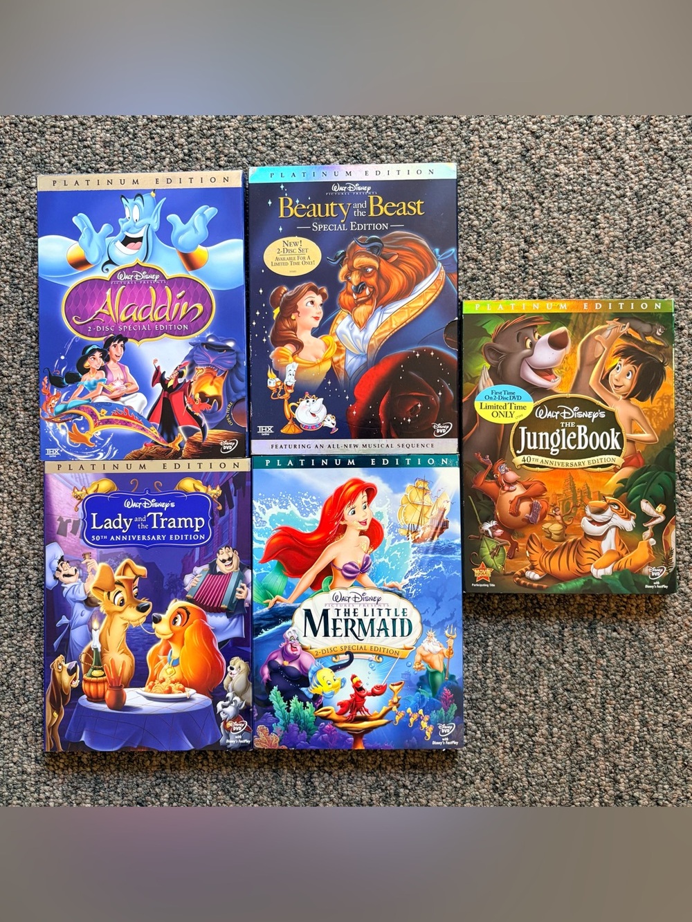 Disney Platinum Edition set of 5 DVDs